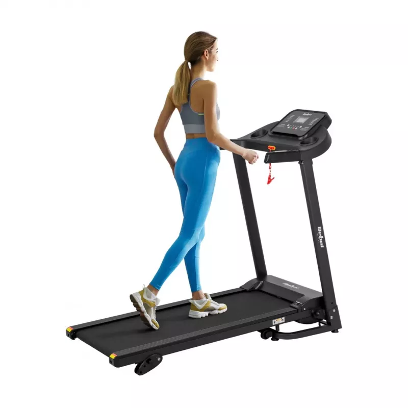 REBEL ACTIVE RBA-1001 Sulankstomas elektrinis bėgimo takelis su LCD ekranu, 12 programų, 12 km/h, sidabrinis/juodas