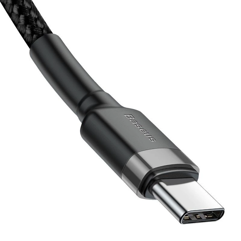 Baseus Cafule USB-C į USB-C laidas PD 2.0 QC 3.0 60W 1m (Juoda/Pilka)