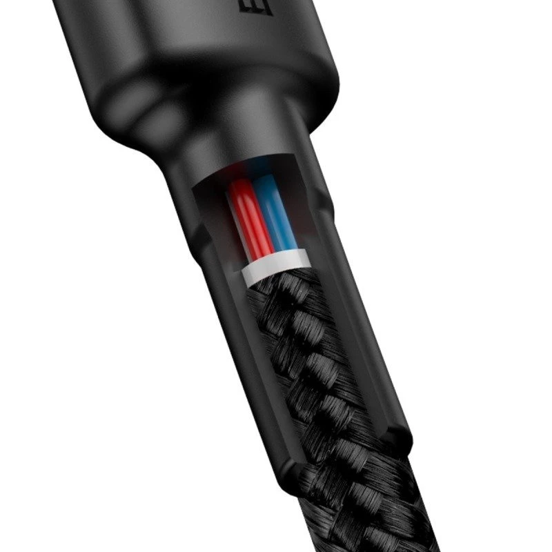 Baseus Cafule USB-C į USB-C laidas PD 2.0 QC 3.0 60W 1m (Juoda/Pilka)