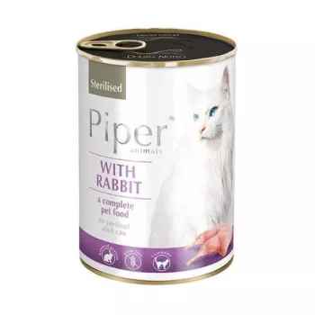 Dolina Noteci Piper Animals Sterilised su triušiu - šlapias kačių ėdalas - 400g
