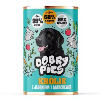 DOBRY PIES Rabbit with Apple and Carrot Wet Dog Food 400g