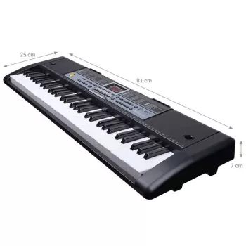 MQ 6136L klaviatūrinis organas su mikrofonu vaikams - 61 klavišas, juoda