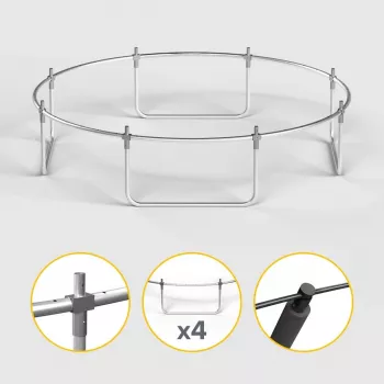 REBEL Active Trampoline PRO 10ft/305 cm su apsauginiu tinklu, juoda/mėlyna