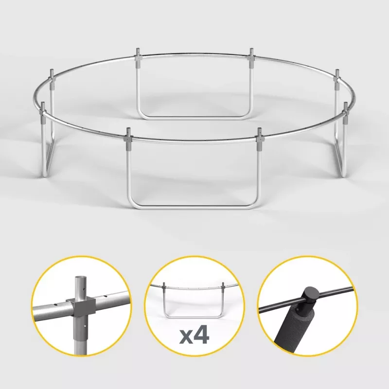 REBEL Active Trampoline PRO 10ft/305 cm su apsauginiu tinklu, juoda/mėlyna