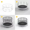 REBEL Active Trampoline PRO 10ft/305 cm su apsauginiu tinklu, juoda/mėlyna