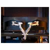 Equip Dvigubas monitoriaus laikiklis ant stalo 17-35 inch 180° Gaming 12kg Juoda/Balta