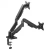 Equip Dvigubo monitoriaus stalinis laikiklis 17-32 inch ekranams, 360° sukimas, dujinė spyruoklė, 9 kg talpa, juodas