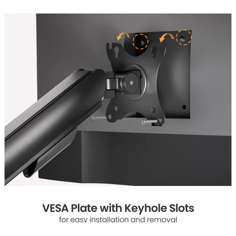 Equip Dvigubo monitoriaus stalinis laikiklis 17-32 inch ekranams, 360° sukimas, dujinė spyruoklė, 9 kg talpa, juodas