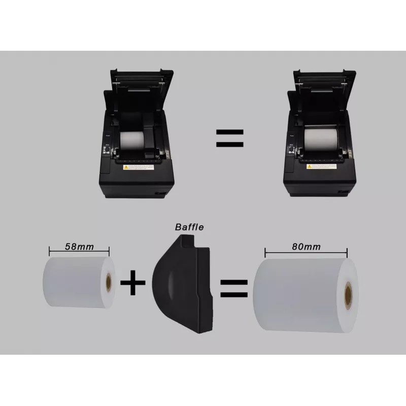 Equip 58/80mm terminis POS kvitų spausdintuvas su automatiniu pjaustytuvu, USB/Bluetooth/WiFi/pinigų stalčiaus jungtimi, juodas