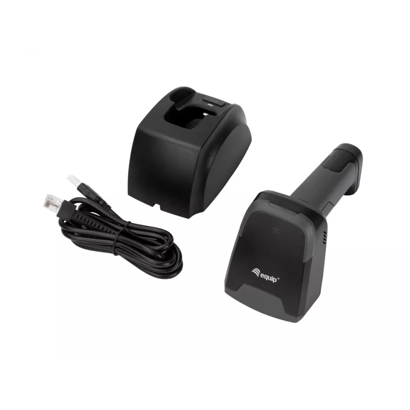 Equip 2D brūkšninių kodų skaitytuvas lazerinis belaidis/2.4GHz+BT+USB pilkas