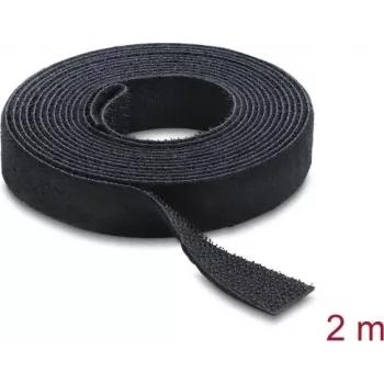 Delock Hook and Loop Tape on Roll Black L 2 m x W 13 mm (19030)
