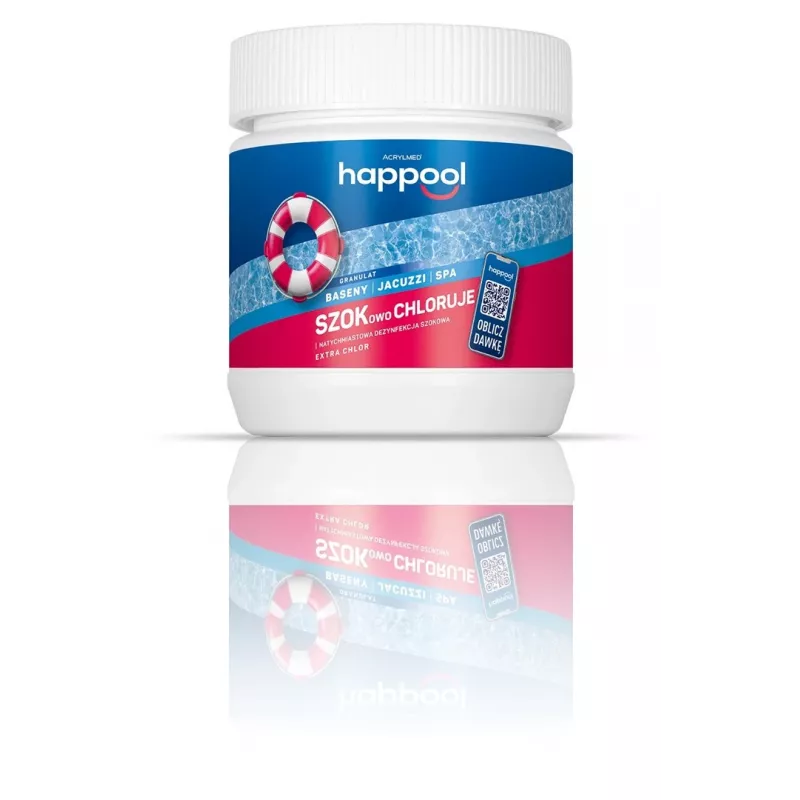 Acrylmed EXTRA CHLOR granulės, skirtos dumblių, grybelių ir bakterijų kontrolei baseinuose, 0,4 kg