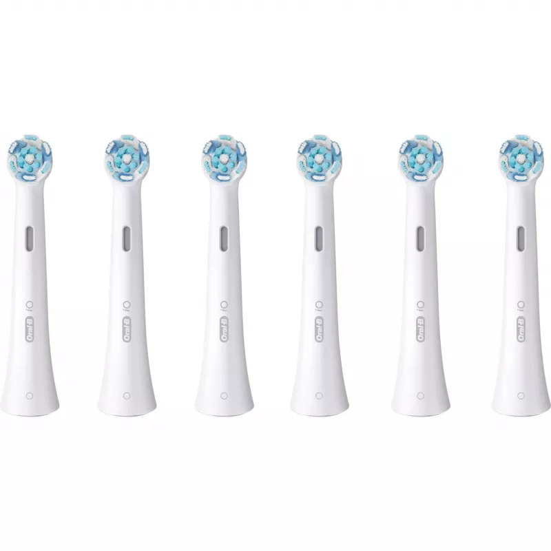 Oral-B iO Ultimate Clean šepetėlių antgaliai balti, 6 vnt. Papildomi dantų šepetėlių antgaliai