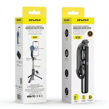AWEI X51 Magnetic Selfie Stick Tripod Black