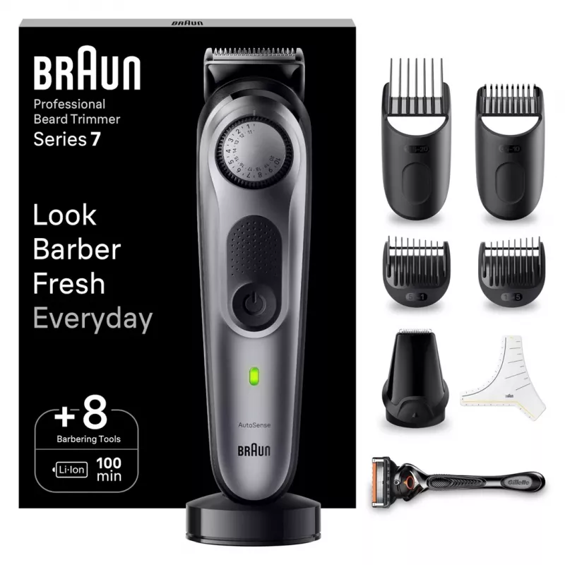 Braun BT7420 Barzdos Trimmeris - Viskas Viename Trimmeris - Juoda/Pilka