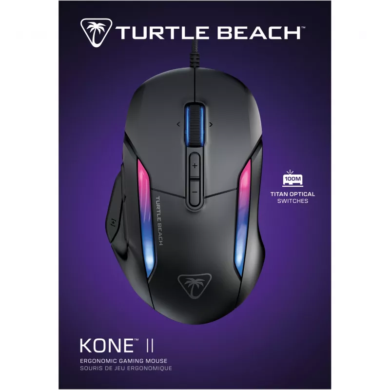 Turtle Beach Kone II ergonominė RGB žaidimų pelė, juoda