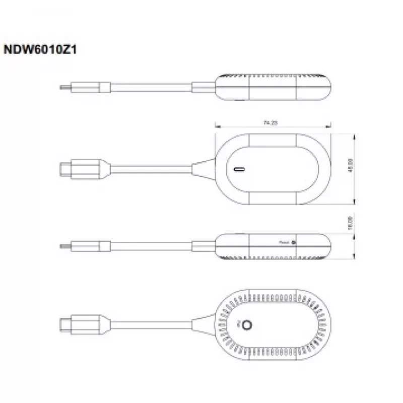 Bluechip Wireless Display Dongle HDMI (NWD6000) USB-C (DP Alt Mode) į HDMI su USB-A maitinimu