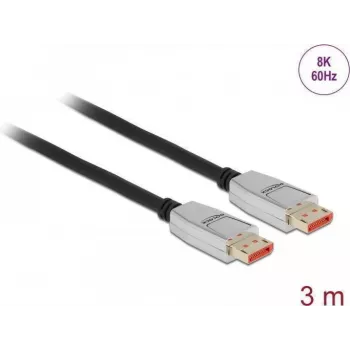 Delock DisplayPort kabelis 8K 60Hz 3m DisplayPort 1.4 Kištukas-Kištukas Juodas (87042)