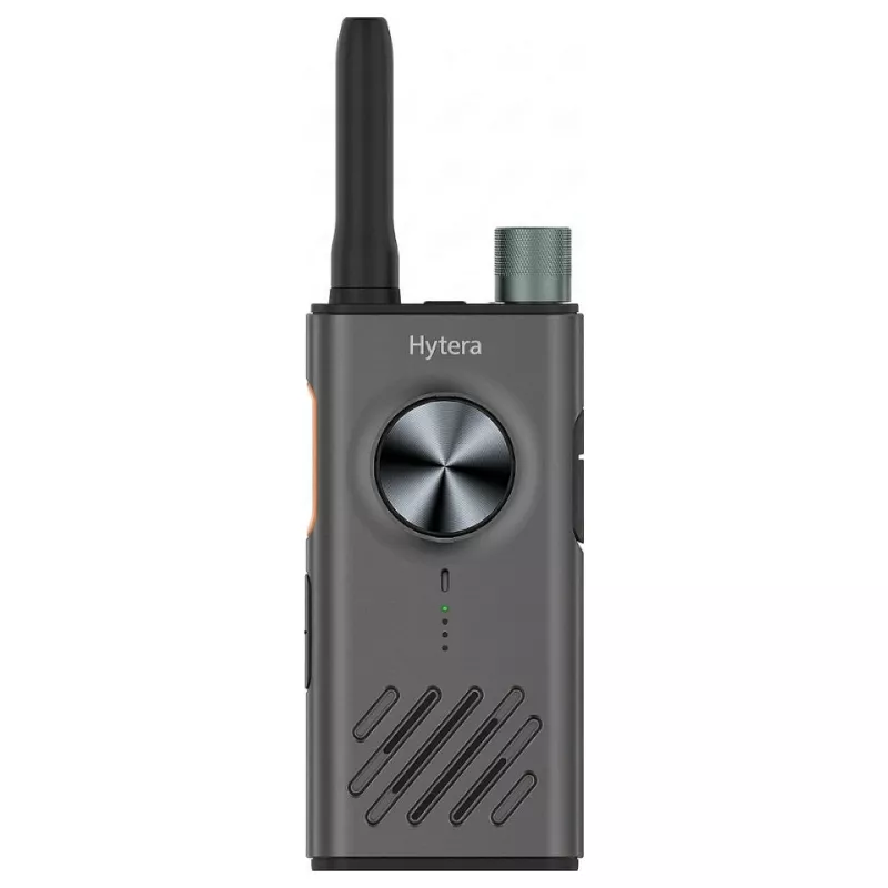 Hytera S1 HYT-S31 B1 0.5W UHF 446MHz PMR446 Dvipusis radijas su išimama Li-Polimer 2200mAh baterija, dviem PTT mygtukais, diržo segtuku, 3,5mm garso lizdu, 5,4cm antena - Pilka