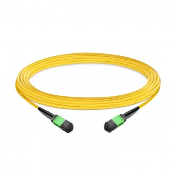 EFB-ELEKTRONIK MTP/APC Female to MTP/APC Female OS2 Single-mode Patch Cable, 12 Fibers, Type B, LSZH, Yellow, 30m