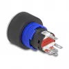 Delock 22 mm skydinis mygtukas, plokščias, raudonas LED, litavimo gnybtai, 1 NO, 230 V AC/DC