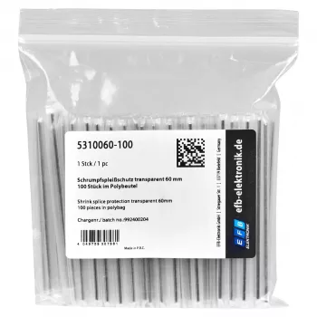 EFB-ELEKTRONIK Šviesolaidžio sujungimo apsauga, skaidri, 60 mm, 100 vnt.