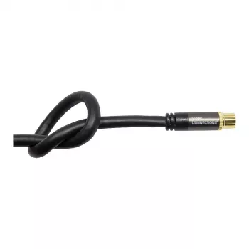 Good Connections SmartFLEX SAT antenos kabelis, IEC/Coax lenktas kištukas į lizdą, paauksuotas, keturgubai ekranuotas, 120 dB, juodas, 1,5 m (GC-M2072)