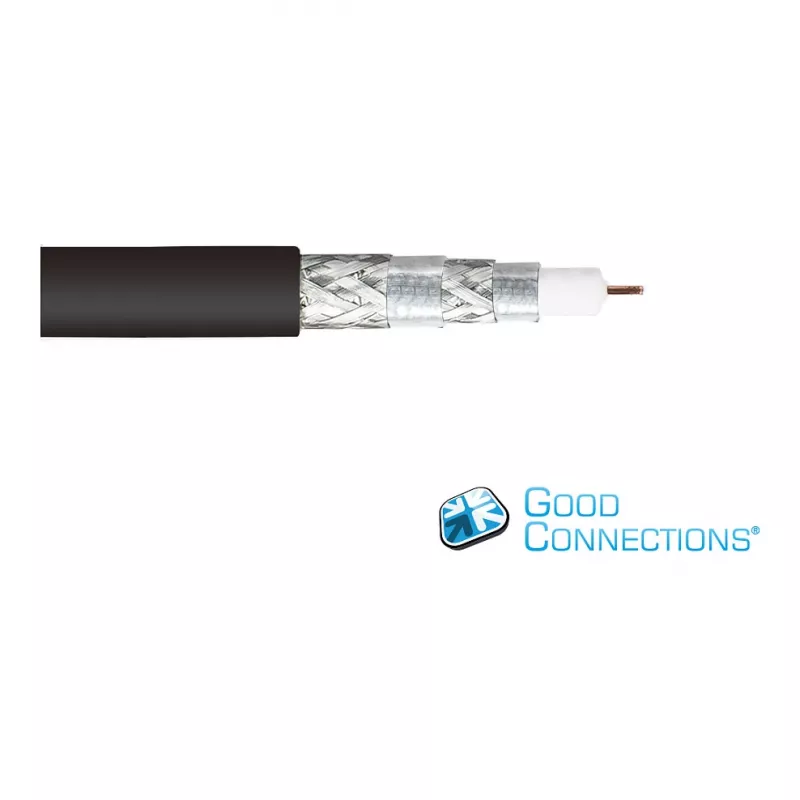 Good Connections SmartFLEX SAT antenos kabelis, IEC/Coax lenktas kištukas į lizdą, paauksuotas, keturgubai ekranuotas, 120 dB, juodas, 1,5 m (GC-M2072)