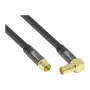 Good Connections SmartFLEX SAT antenos kabelis, IEC/Coax lenktas kištukas į lizdą, paauksuotas, keturgubai ekranuotas, 120 dB, juodas, 1,5 m (GC-M2072)