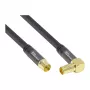 Good Connections SAT antenos kabelis SmartFLEX, IEC/Coax vyriškas kampuotas į moterišką, auksuotas, keturgubai ekranuotas, 120 dB, juodas, 2 m