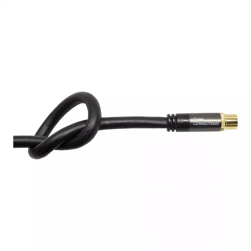 Good Connections SAT antenos kabelis SmartFLEX, IEC/Coax vyriškas kampuotas į moterišką, auksuotas, keturgubai ekranuotas, 120 dB, juodas, 2 m