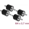 Delock Vibration Damper M4 x 0.7 mm D 15 x H 15 mm with 2 x Male Thread 4 Pieces Black (60799)