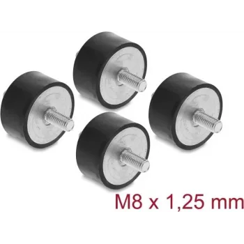 Delock Vibracijos slopintuvas M8 x 1,25 mm D 40 x A 20 mm su 2 srieginiais kaiščiais 4 vnt. Juodas (60817)