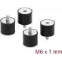 Delock Vibracijos slopintuvas M6 x 1 mm D 25 x H 20 mm su vidiniu ir išoriniu sriegiu, 4 vnt., juodas
