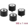 Delock Vibracijos slopintuvas M6 x 1 mm D 30 x H 20 mm su išoriniu ir vidiniu sriegiu, 4 vnt., juodas (60821)