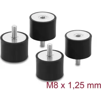 Delock Vibracijos slopintuvas M8 x 1,25 mm D 40 x A 30 mm su išoriniu ir vidiniu sriegiu, 4 vnt., juodas (60822)