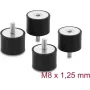 Delock Vibracijos slopintuvas M8 x 1,25 mm D 40 x A 30 mm su išoriniu ir vidiniu sriegiu, 4 vnt., juodas (60822)