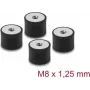 Delock Vibracijos slopintuvas M8 x 1,25 mm D 30 x A 20 mm su 2x vidiniu sriegiu 4 vnt. Juodas (60827)