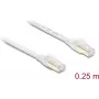 Delock RJ45 Flat Patch Cable Cat.8.1 U/FTP iki 40 Gbps 0,25 m Baltas (81023)