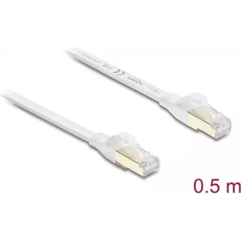 Delock RJ45 Flat Ribbon Patch Cable Cat.8.1 U/FTP iki 40 Gbps 0,5 m Baltas (81024)