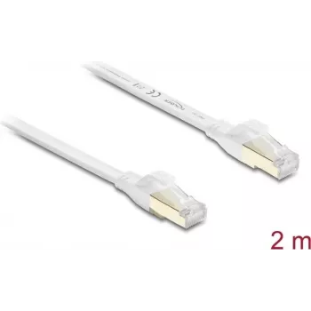 Delock RJ45 Flat Patch Cable Cat.8.1 U/FTP iki 40 Gbps 2 m Baltas (81026)