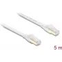 Delock RJ45 Flat Patch Cable Cat.8.1 U/FTP iki 40 Gbps 5 m Baltas (81028)