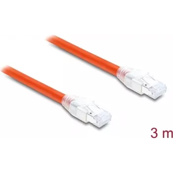 Delock RJ45 tinklo kabelis Cat.8.1 S/FTP 3 m iki 40 Gbps oranžinis (81182)