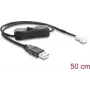 Delock Fan Cable USB 2.0 Type-A Male to 3-Pin (2 Pins Wired) Fan Connector Male with Switch 50 cm (91232)