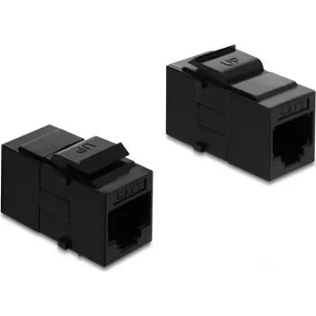 Delock Keystone modulio mova RJ14 moteriška į RJ14 moterišką Cat.3 plastikinė juoda (91377)