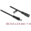 Delock DC ilginimo laidas 5,5 x 2,5 mm kištukas į lizdą su bajonetiniu fiksatoriumi 18 AWG, 1 m juodas (67392)