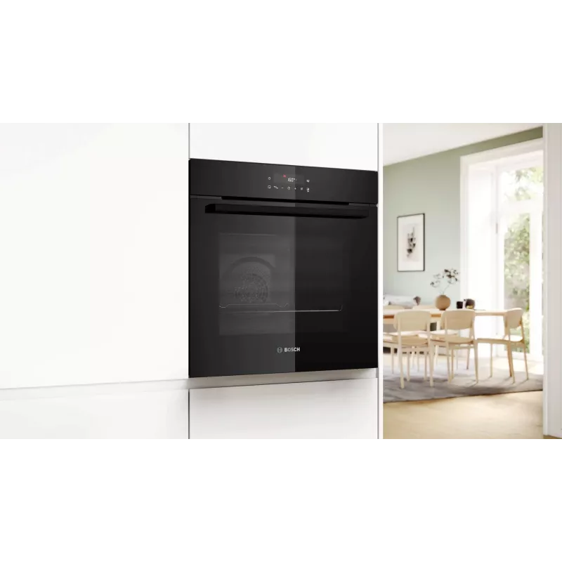 BOSCH HBG571EB4 Įmontuojama orkaitė, juoda, 71 L, pirolitinis savaiminis valymas, 7 šildymo būdai