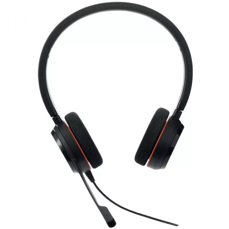 Jabra Evolve 20 MS Stereo USB-C ausinės ant galvos su triukšmą slopinančiu mikrofonu, juodos spalvos