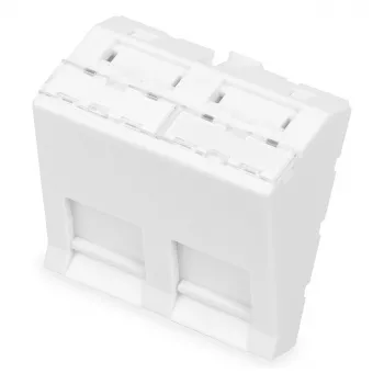 DIGITUS Keystone Faceplate 2-Port 45x45mm Angled White
