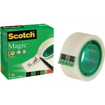 3M Scotch Magic Tape 810, Invisible, 19 mm x 10 m, Core Diameter 25 mm, Matte Finish, 1 Roll